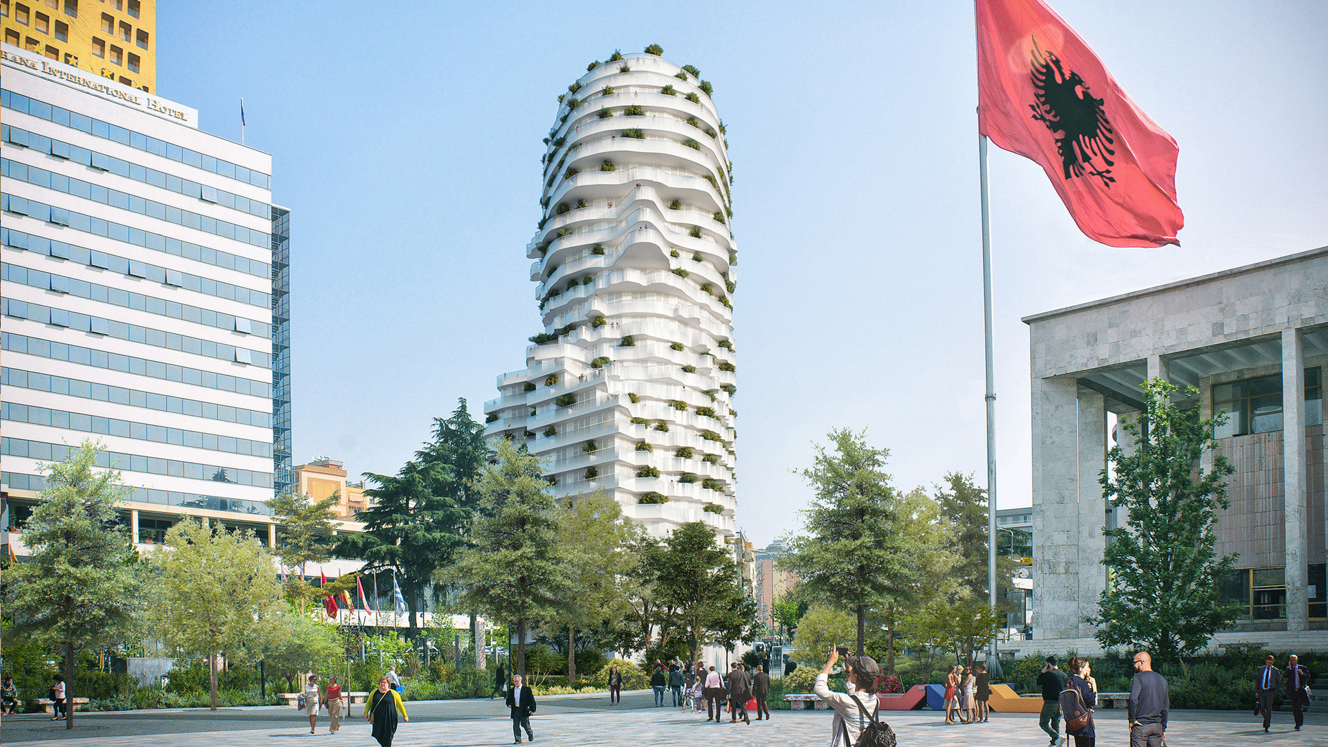 Tirana’s Rock façade by ALCA